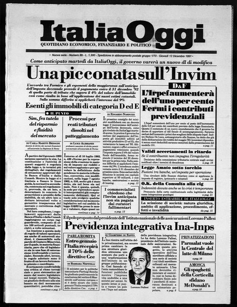 Italia oggi : quotidiano di economia finanza e politica